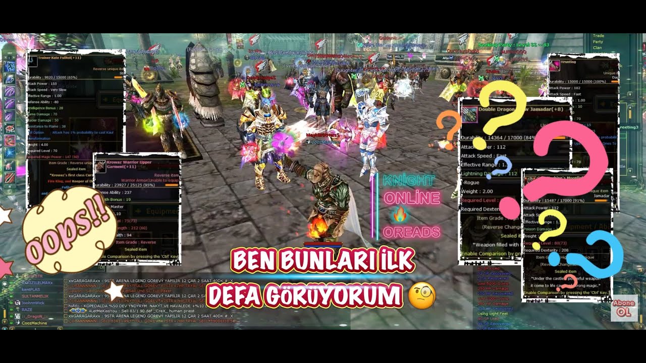 OREADS STANDART ZENGİNLERİ^^ ELİMİ KİME ATSAM FULL KNİGHT ONLİNE