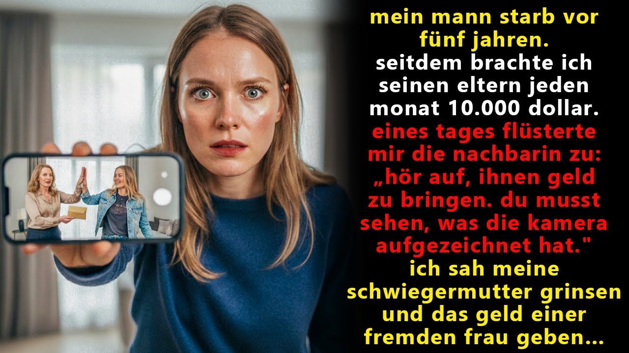Als mein Mann starb, zahlte ich 5 Jahre seinen Eltern. Da sagte die Nachbarin: „Sieh die Kamera…
