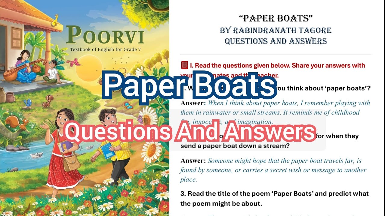 Paper Boats Poem | Class 7 English Poorvi Ncert 2025-26| Questions And Answers| Rabindranath Tagore
