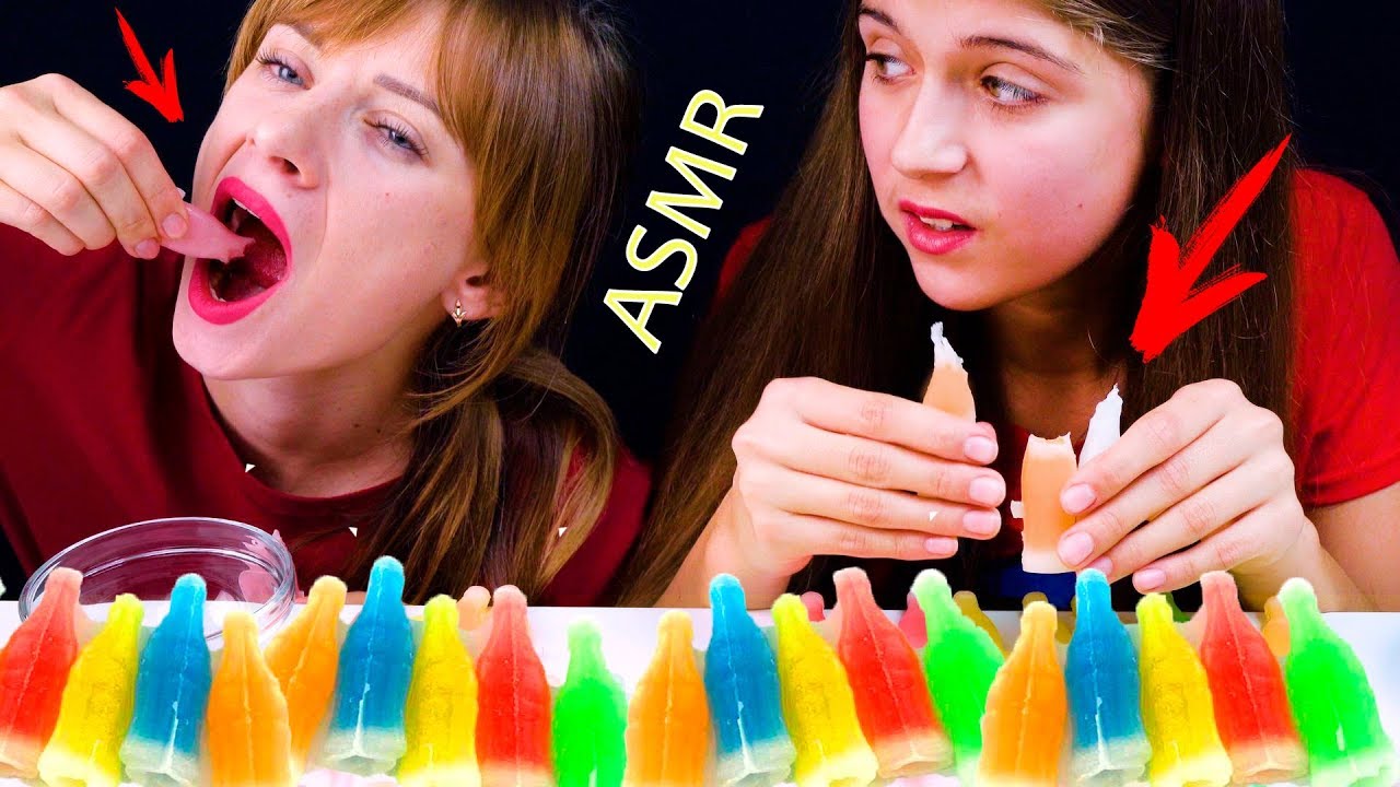 ASMR NIK-L-NIPS WAX BOTTLES CANDY DRINKS EATING SOUNDS MUKBANG LiLiBu ASMR