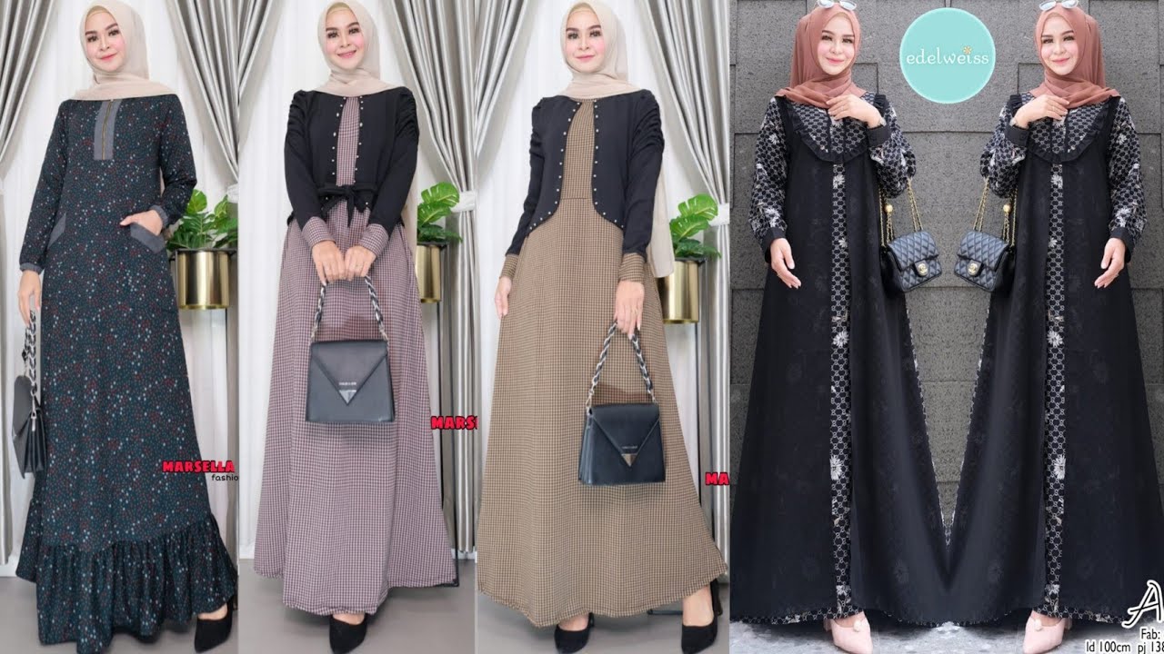 30 Model gamis motif terbaru 2021 dan terlaris saat ini