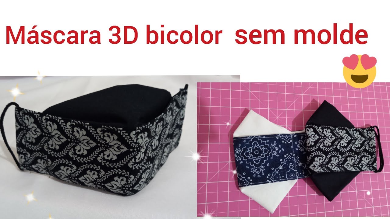Máscara 3 D sem molde, a mais fácil que eu já vi