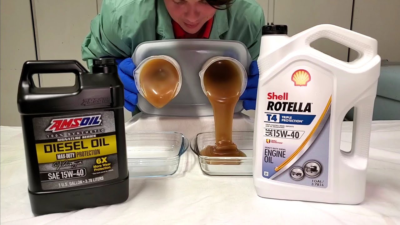 AMSOIL Max Duty VS Shell Rotella T4 15W-40 COLD Flow Test