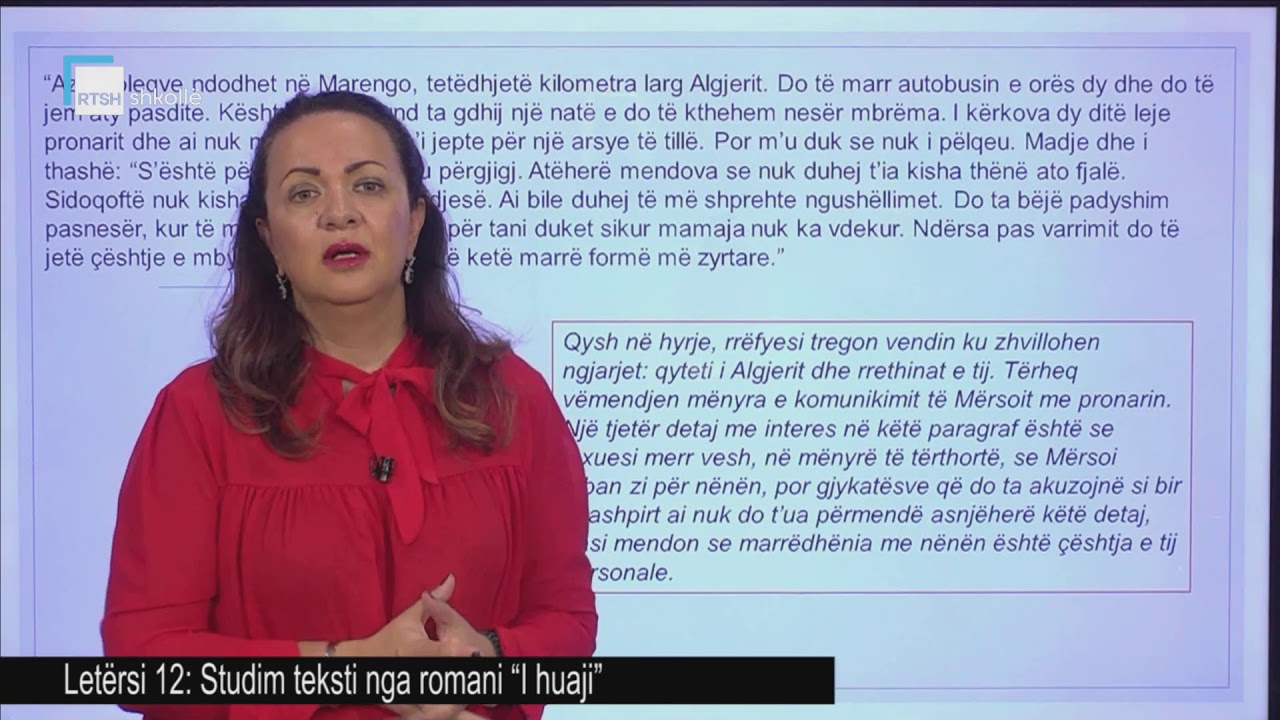 Letërsi 12 - Analizë e romanit “I huaji