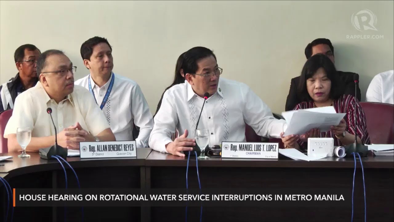 House hearing on rotational water service interruptions in Metro Manila