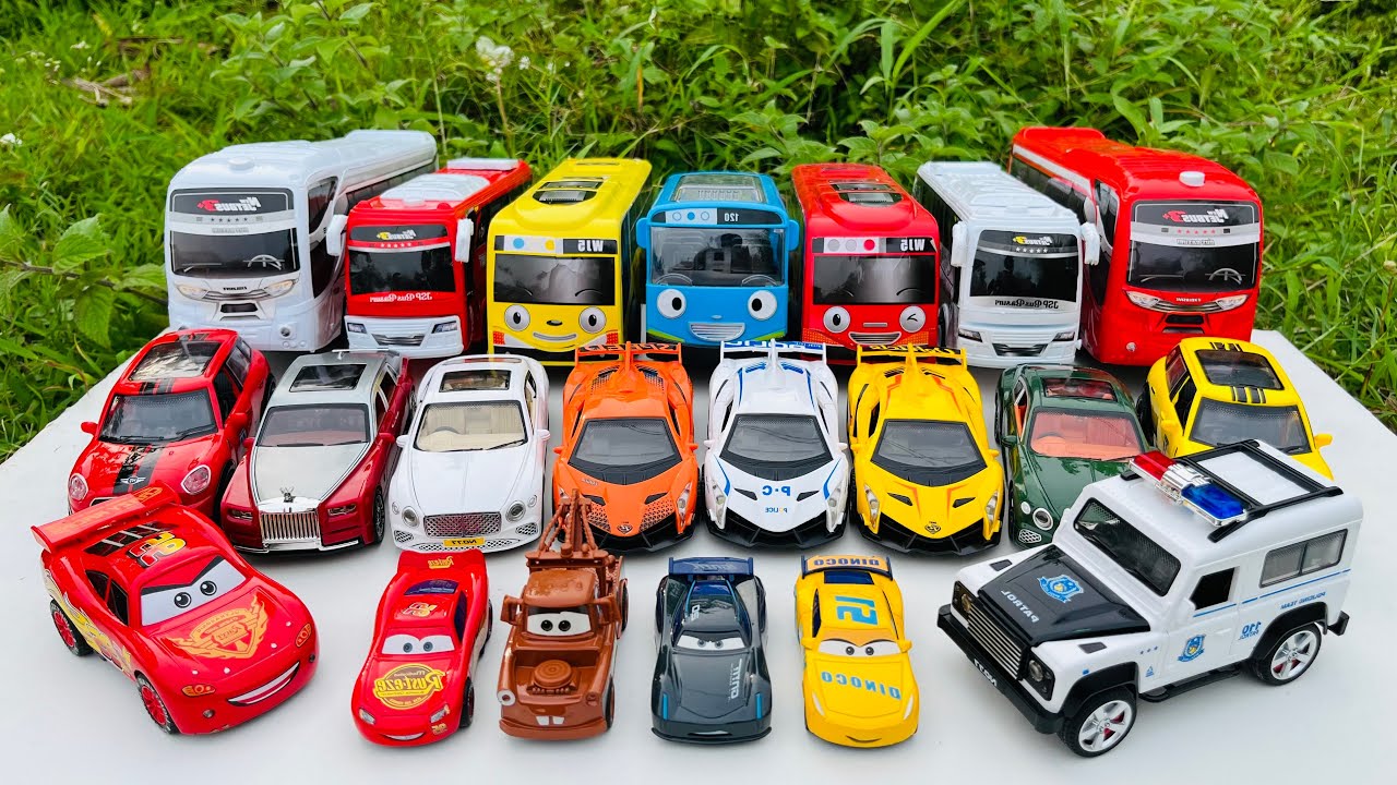 Mobil Mobilan Bus Tayo, Mobil Polisi, Ambulance, Mcqueen, Mobil Balap, Lamborghini, Bus Basuri #2225