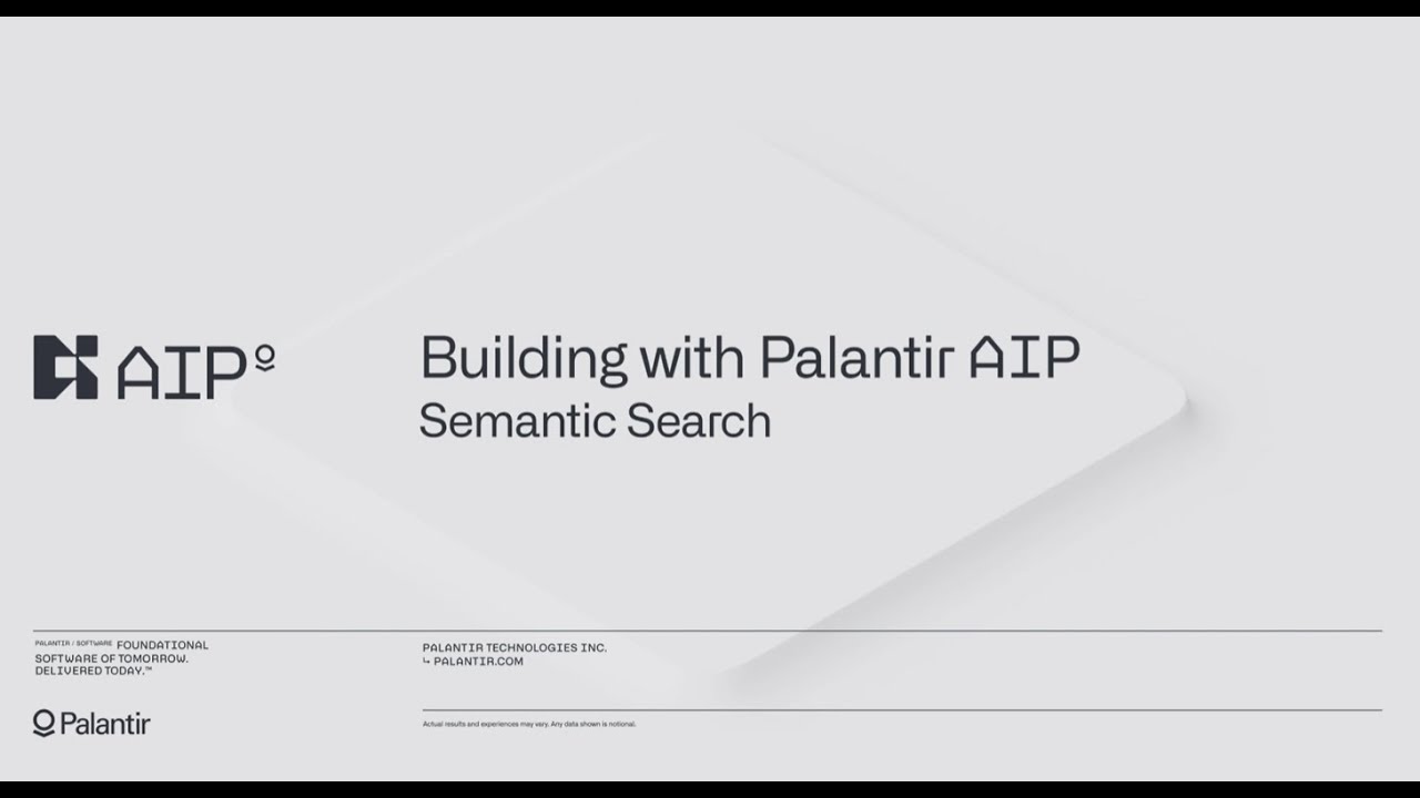 Разработка с помощью Palantir AIP: семантический поиск