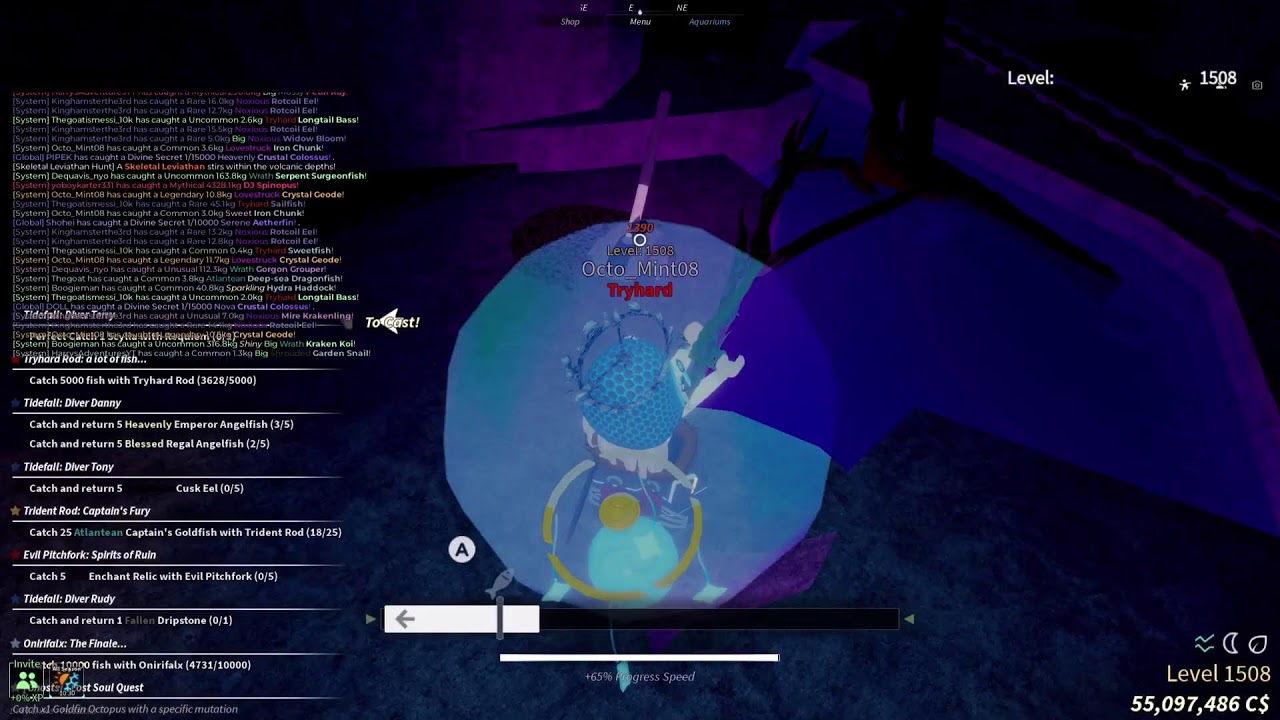 Fisch: Day 105 Grinding for the Mastery & Divine Secret