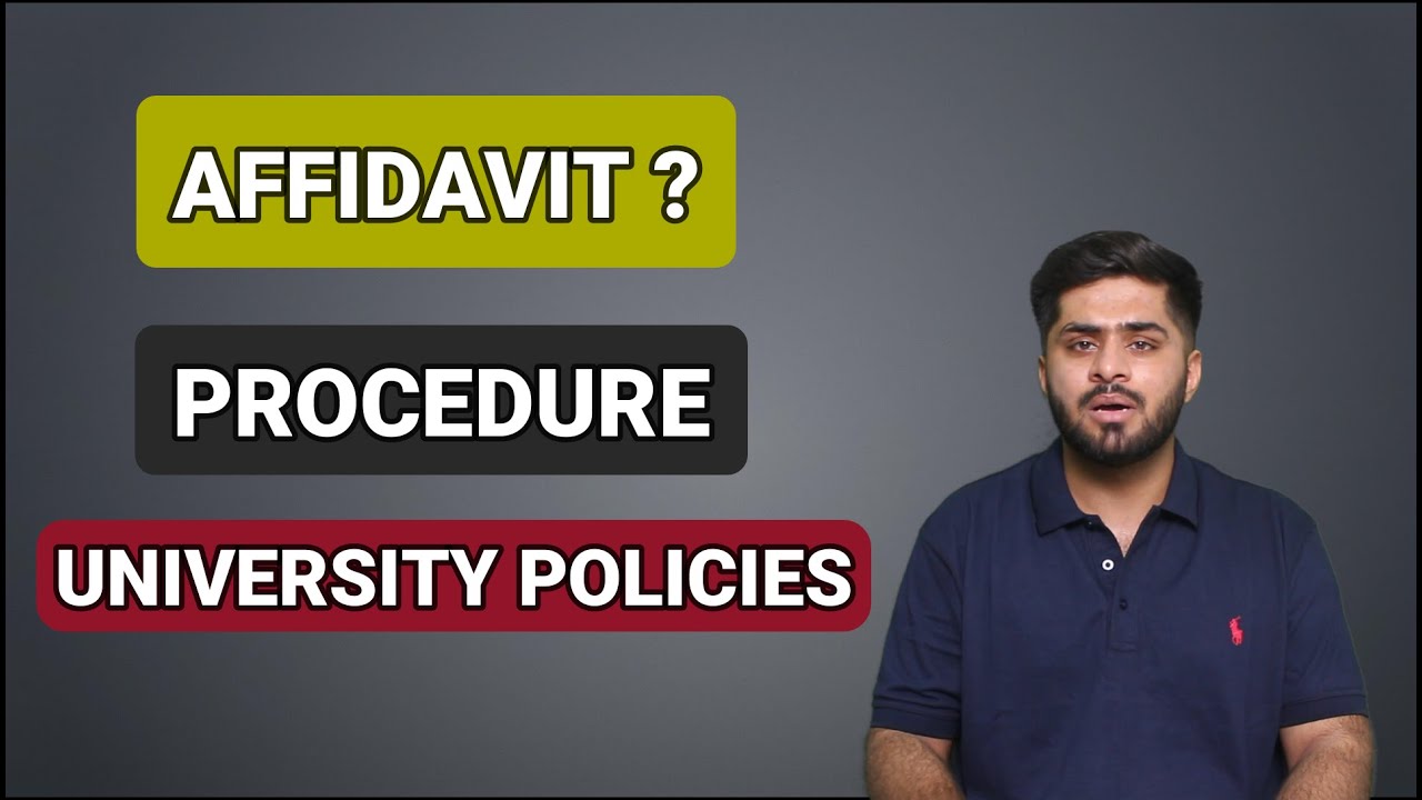 AFIDAVIT POLICY FOR UNIVERSITY ADMISSION