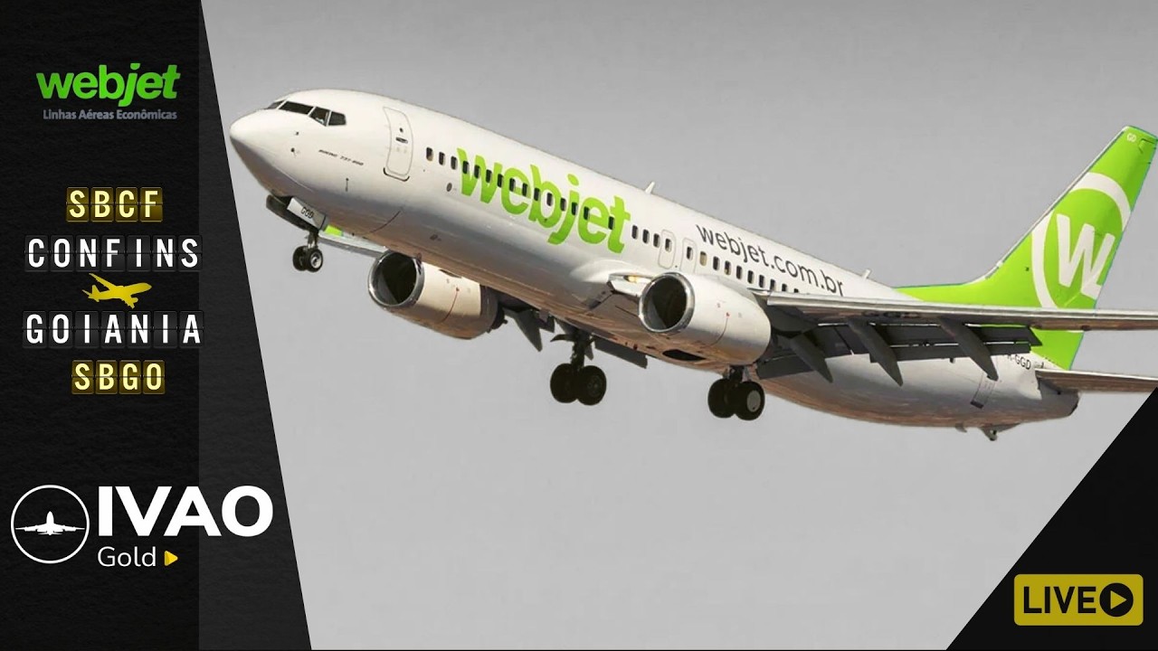 🟡 FLIGHT SIMULATOR 2020 - B737 800 WEBJET  Belo Horizonte ✈ Goiânia [Online IVAO]