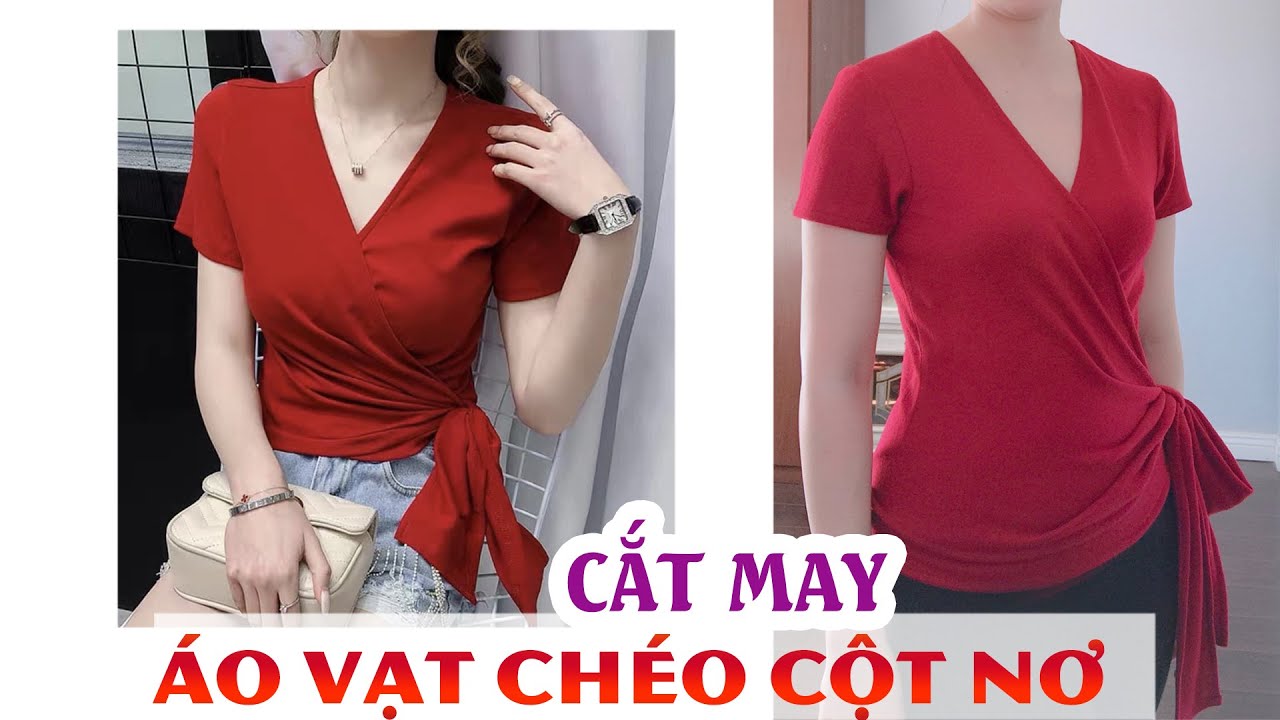 083 - Cắt may &aacute;o kiểu nữ : &Aacute;O CỔ TIM VẠT CH&Eacute;O THẮT NƠ B&Ecirc;N EO V&Agrave; THẮT NƠ SAU LƯNG