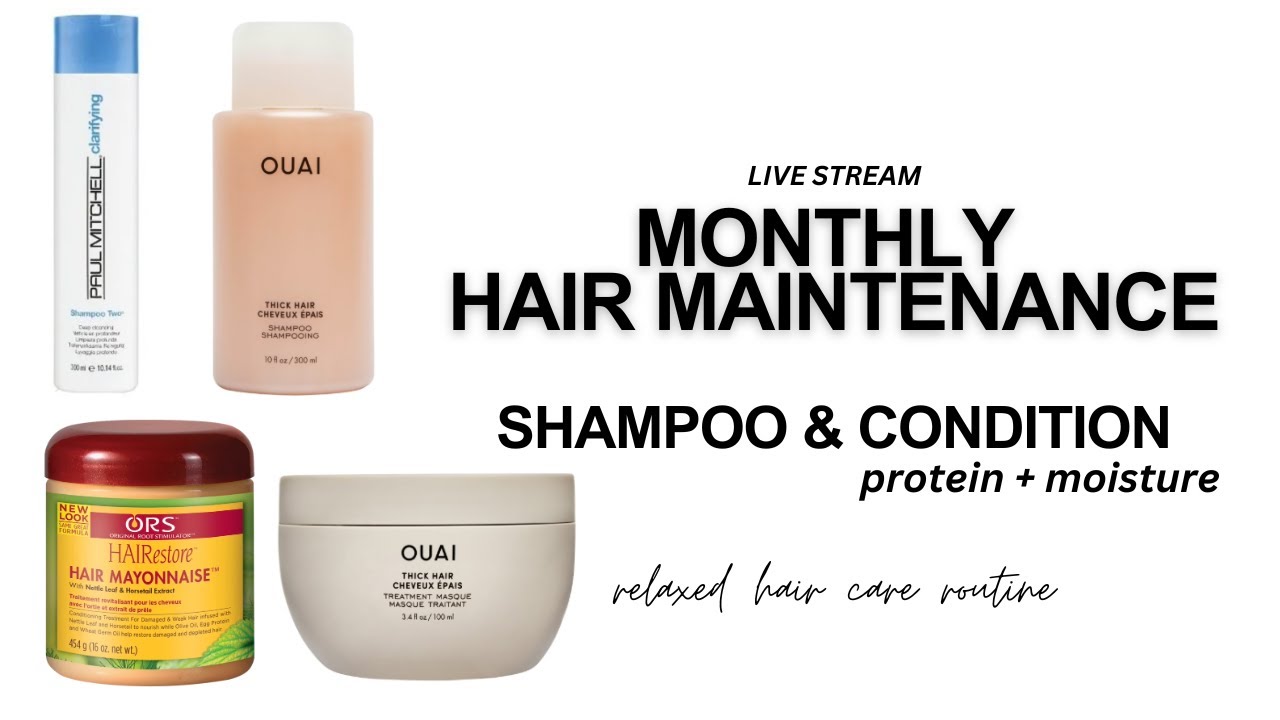 March Live Hair Care Routine: wash & condition routine + Q&A  (most asked about relaxed hair)