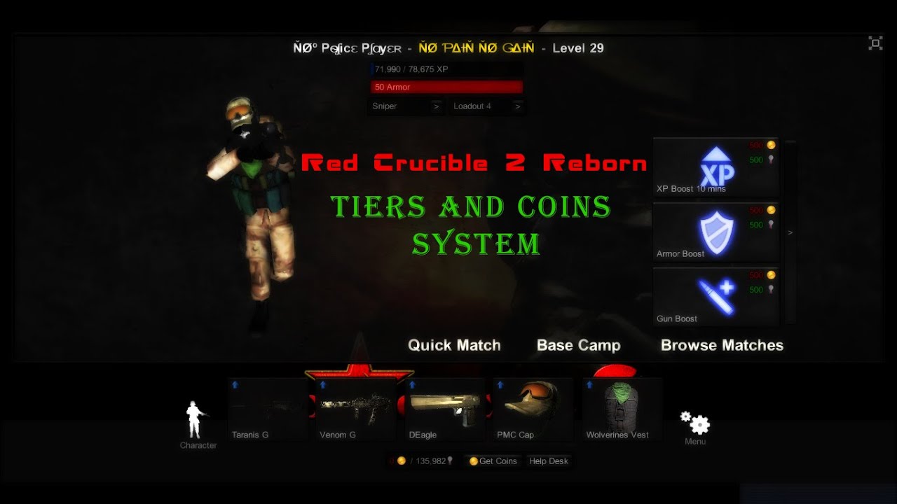 Red Crucible 2 Reborn - Tiers and Coins System - 2019