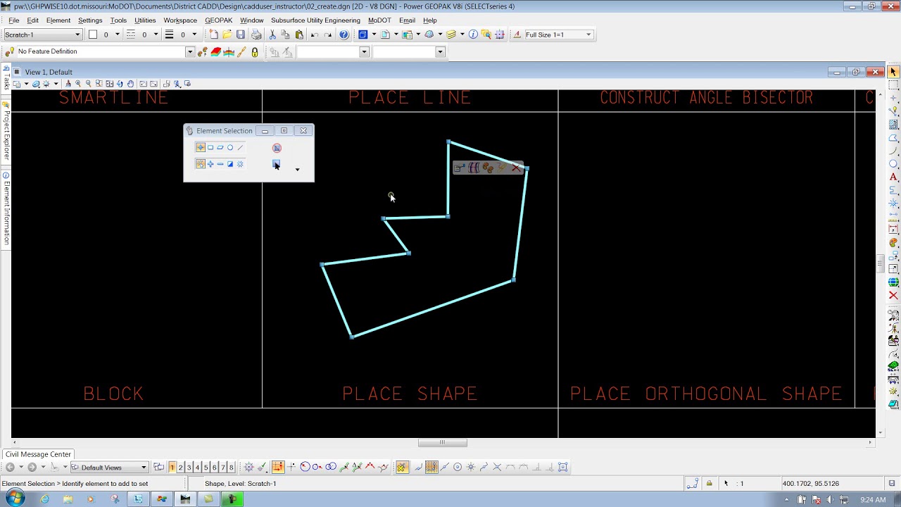 MicrostationV8I SS4 3.7 Place Shape