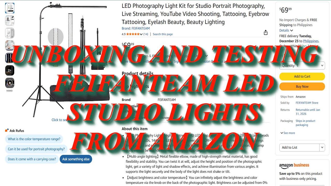 Unboxing The Feifanteam LED studio Lights from Amazon