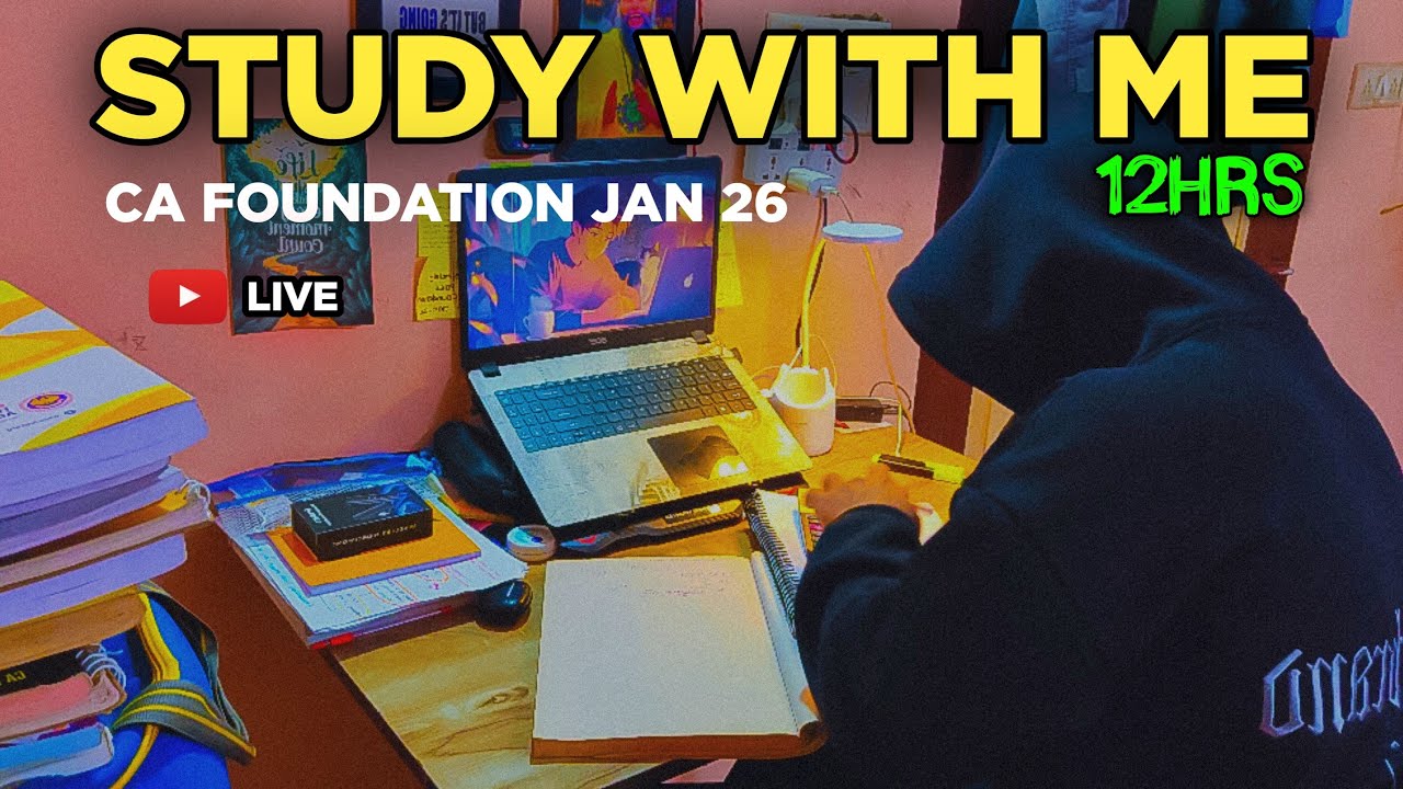 No Talks. Only silent study 📚📈 — 3 days to CA Foundation Exam 🧿