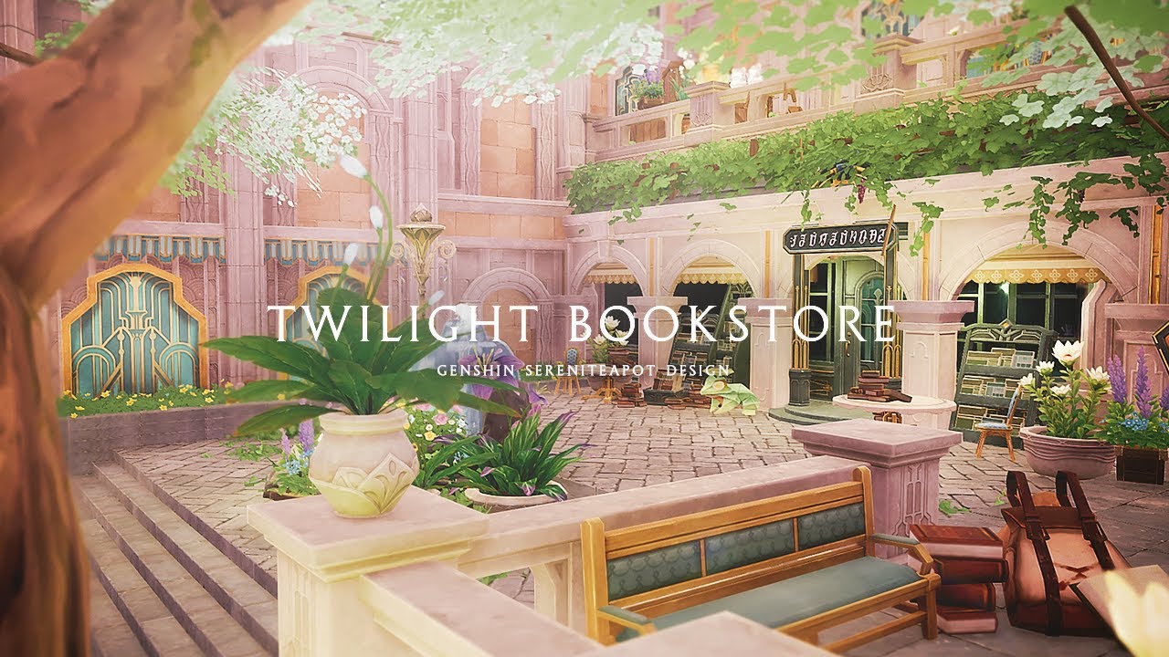 Twilight Bookstore | Genshin Serenitea Pot Design & Speed Build | 原神 塵歌壺
