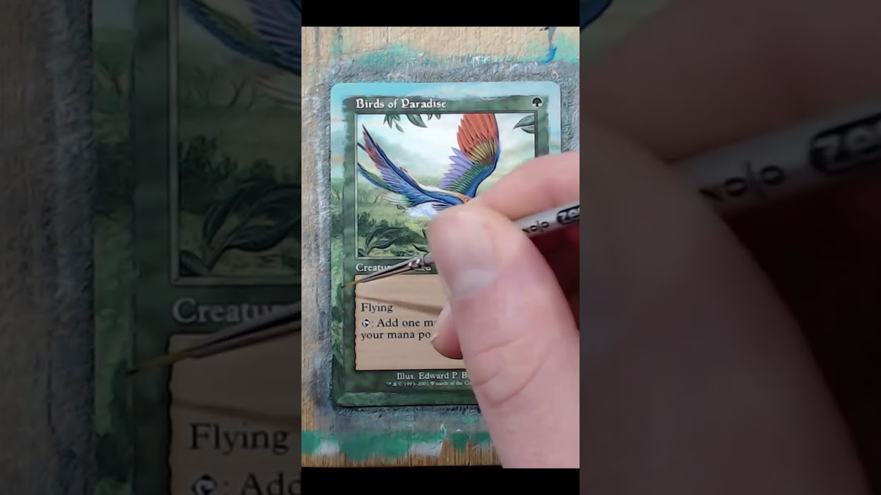 MTG Altered Art - Birds of Paradise - Floating Border