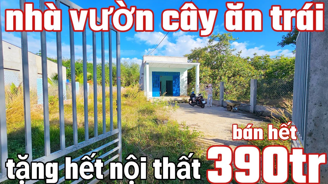 Nhà vườn trái cây tặng hết nội thất 10×100 dt 1050,0m² cln giá 390tr bao sổ bán hết đất 