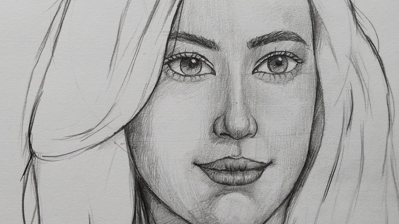 How to draw a Girl’s Face easily | Face Drawing step by step Using the Loomis Method for beginners