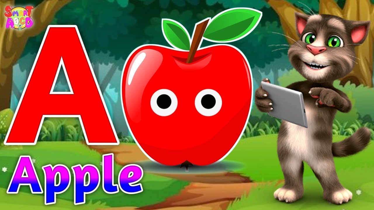 Фонетическая песенка 2 с двумя словами в 3D-формате - A для яблока 🍎🍏 - Песни про алфавит ABC со ...