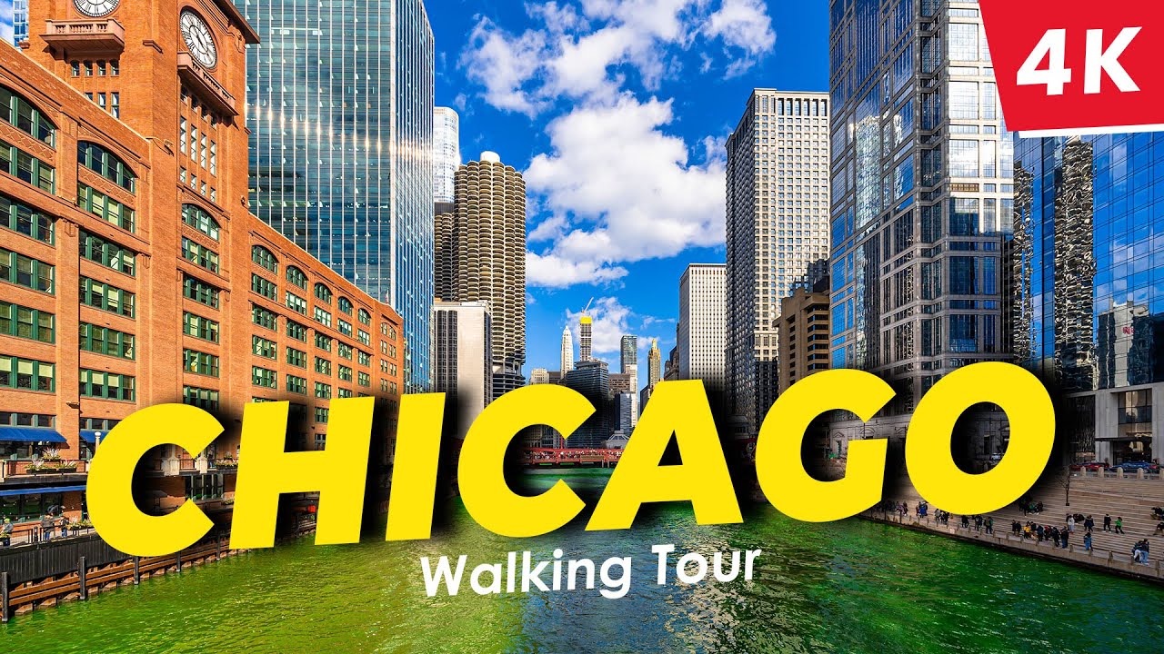 [4K] 🇺🇲 Walk in Chicago, Illinois, USA. Part 1. Ogilvie Transportation Center, Chicago RiverwaIk