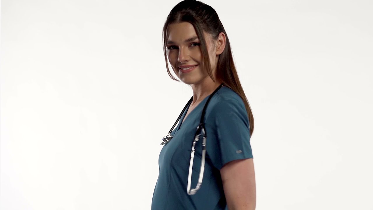 Trying On Barco One 4 Pocket Panel Scrub Top