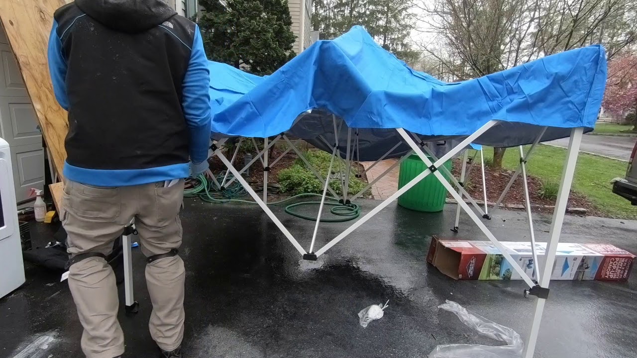 Harbor Freight CoverPro 10 x 10 Heavy Duty Canopy Straight Legs Unboxing One Person Set Up