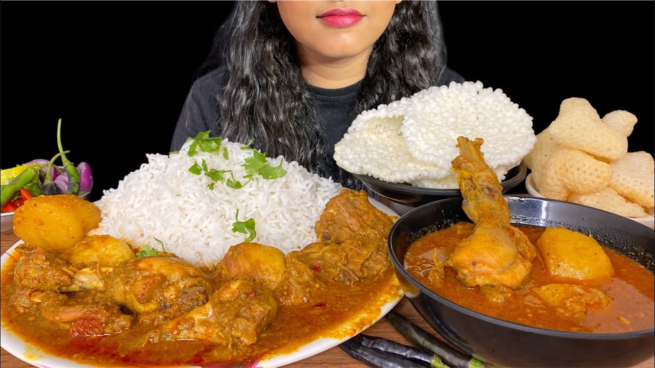 EATING SPICY CHICKEN CURRY RICE | ASMR | MUKBANG | 