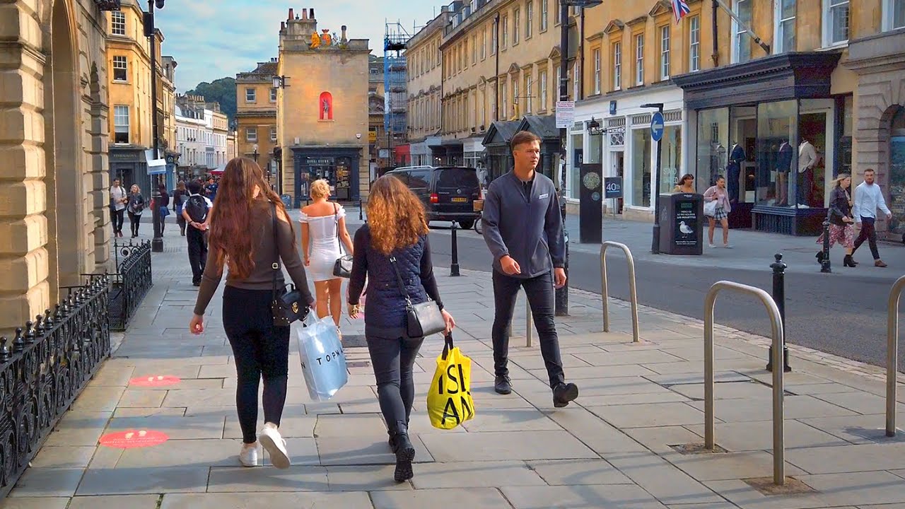 Walking in Bath, England - Picturesque Shopping Streets & more! | 4K | Sep 2020