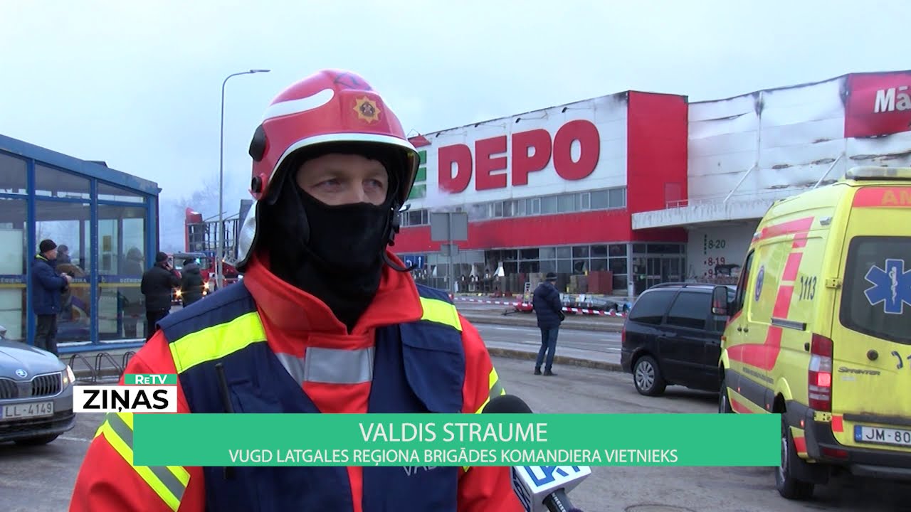 ReTV: Rēzeknē pilnībā nodeg lielveikals “Depo”