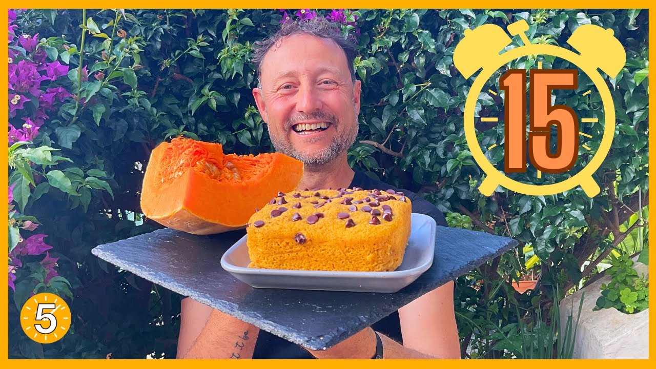 BIZCOCHO de Calabaza 🎃 SIN HARINA! listo en 15 Minutos 😋 - Recetas de Guille en 5 Minutos