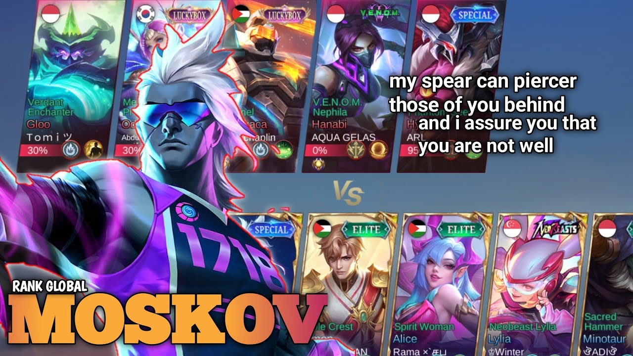 My spear can pierce those of you behind and I assure you that you are not well  MOSKOV#mobilelegends