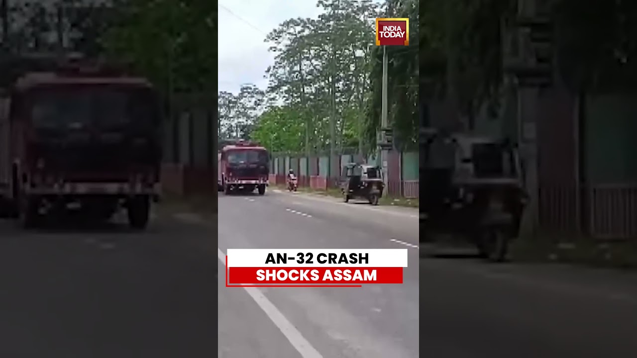 IAF AN-32 Crashes at Jorhat Air Force Station in Assam, Visuals Surface #iaf #assam