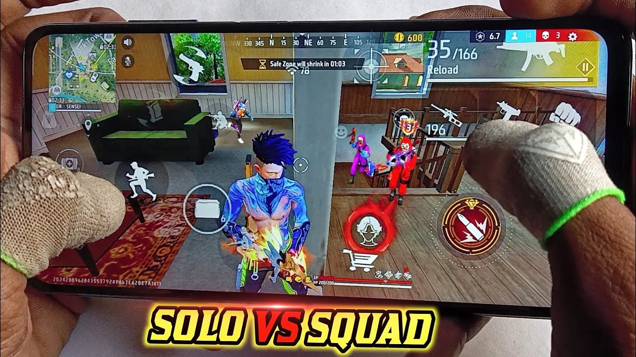 POCO X3 PRO - SOLO VS SQUAD FREE FIRE (HANDCAM) GAMEPLAY 🔥 - 4 Finger HUD 