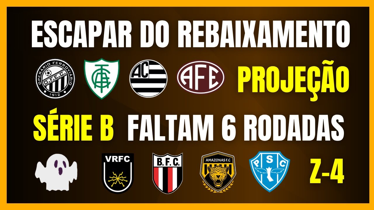 S&Eacute;RIE B | PROJE&Ccedil;&Atilde;O PARA ESCAPAR DO REBAIXAMENTO | FALTAM 6 RODADAS