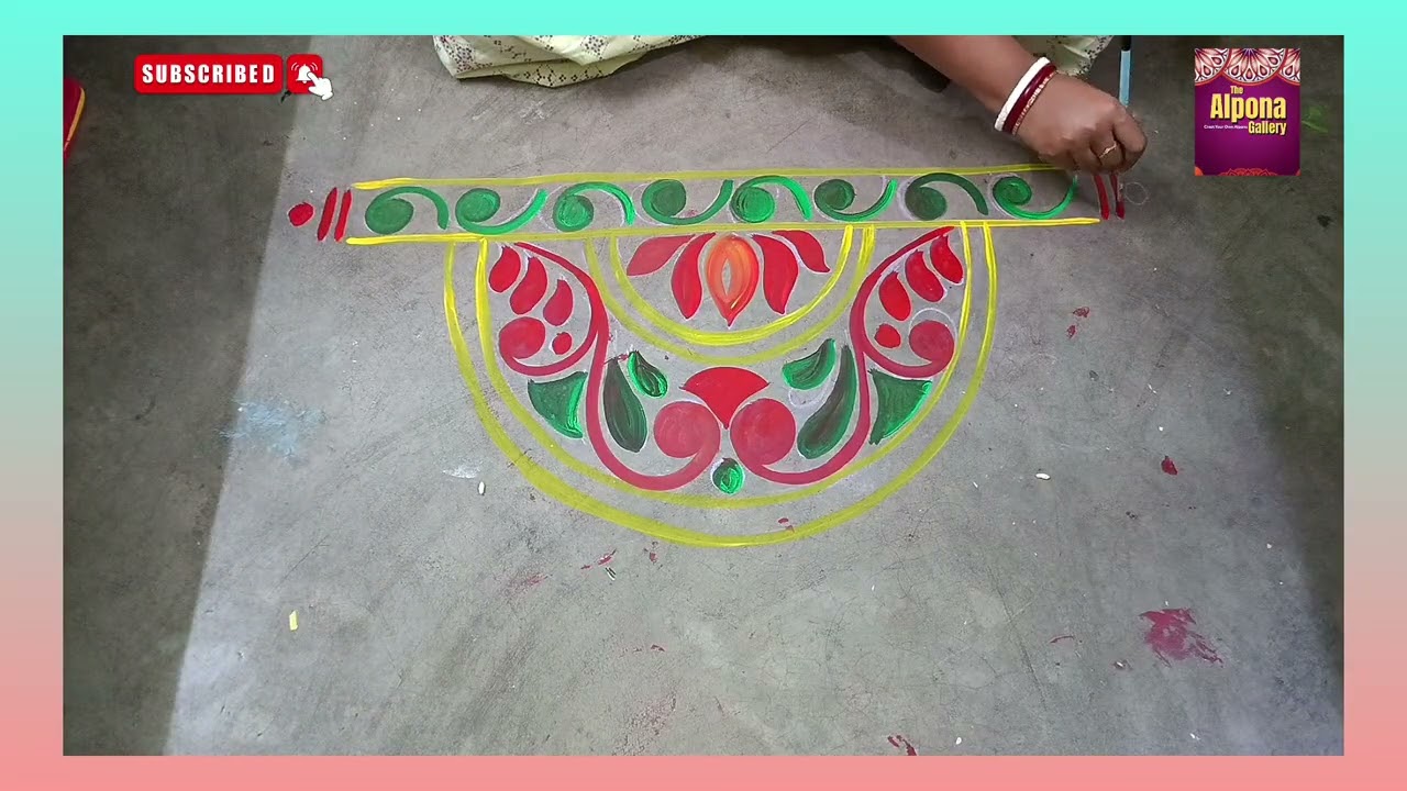  পুজোর আলপনা //#alpona#rangoli#saraswatipuja