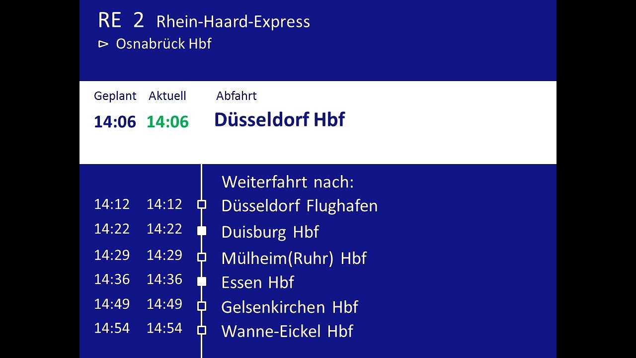 [DB Regio NRW] Ansagen RE2 Düsseldorf - Osnabrück