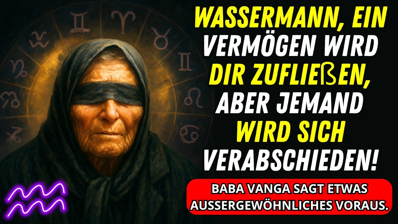 Wassermann: Viel GELD kommt in Ihr Leben und ein SCHMERZLICHER ABSCHIED! Verrät Baba Vanga!