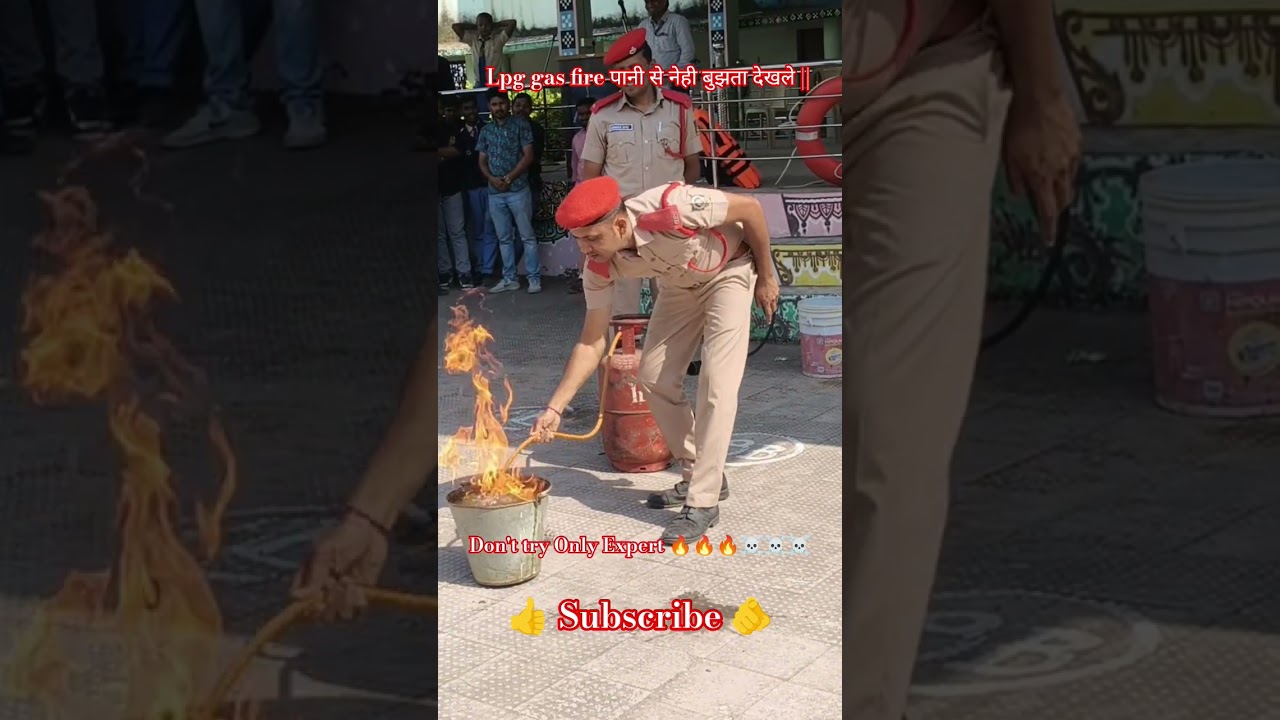 LPG🔥fire can't extinguish in water 