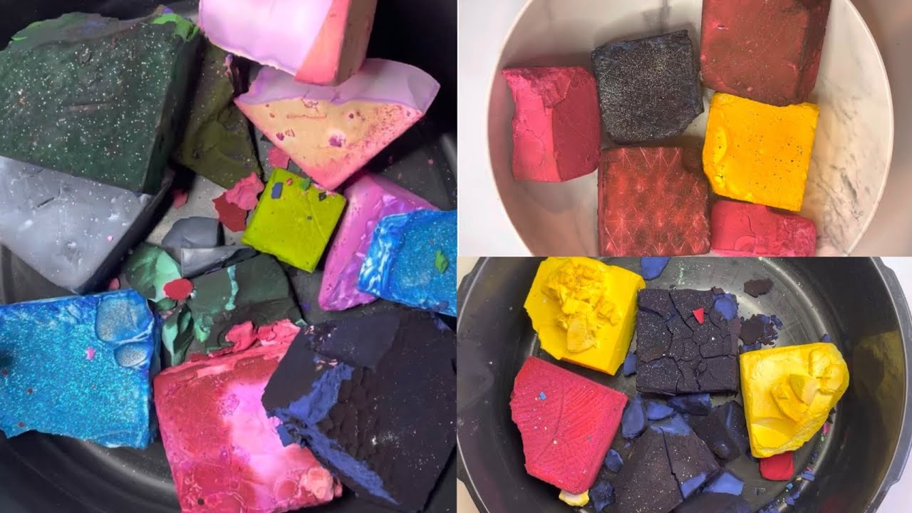 Soft Colorful Fluffy Dusty Chalk Crushing | Full of Satisfaction | #asmr #oddlysatisfying #gymchalk