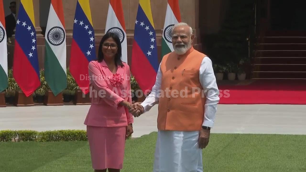 India PM welcomes Venezuela&rsquo;s acting president for talks in New Delhi