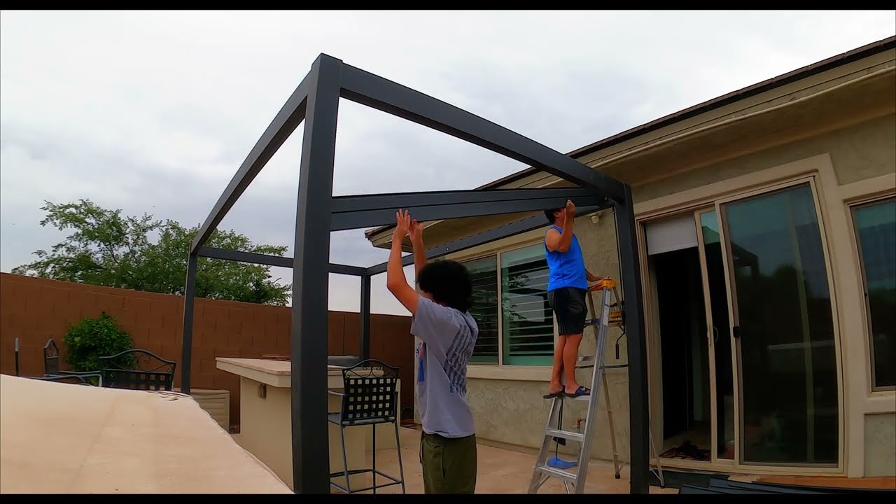 Installing Mirador Adjustable Louvered Aluminum Pergola from Costco