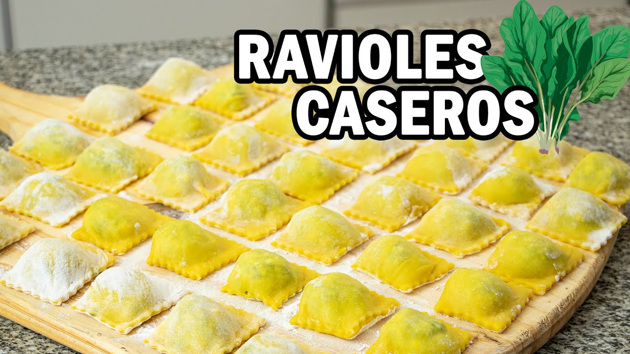 RAVIOLES CASEROS DE ACELGA Y RICOTA 🥬 (sin máquina)