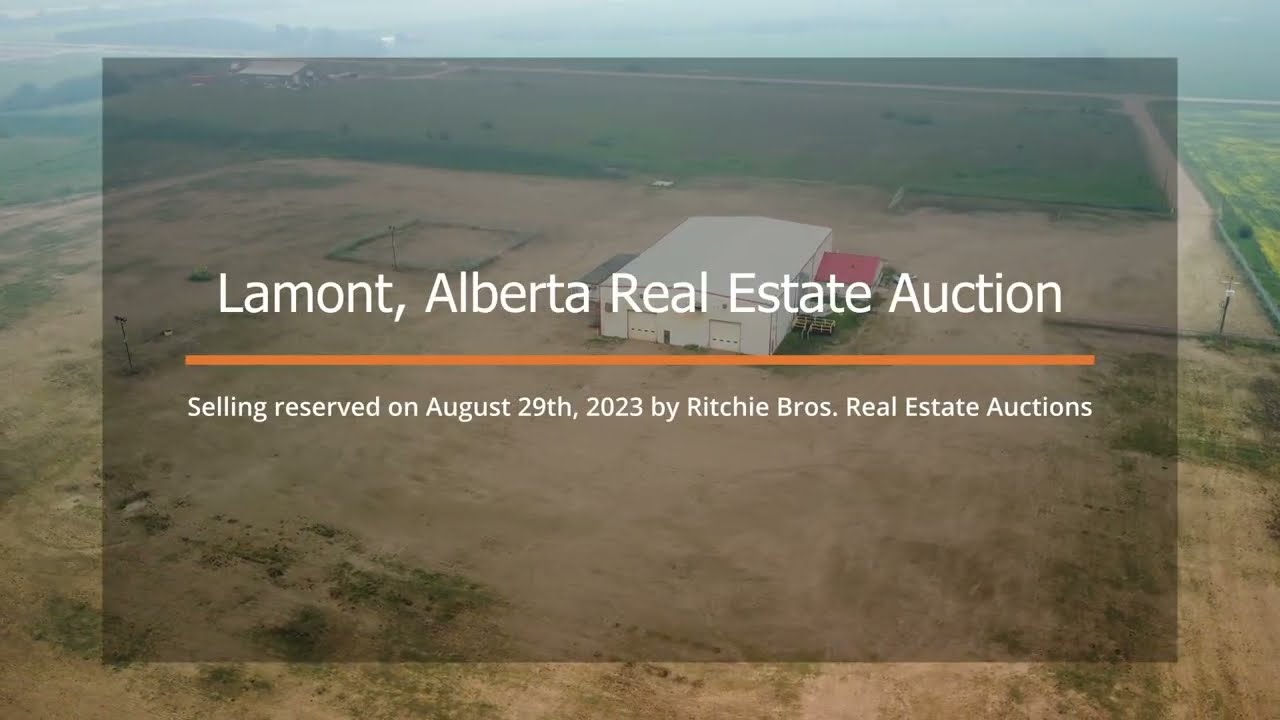 Industrial real estate for sale in Lamont, AB. Bidding closes on August 29, 2023