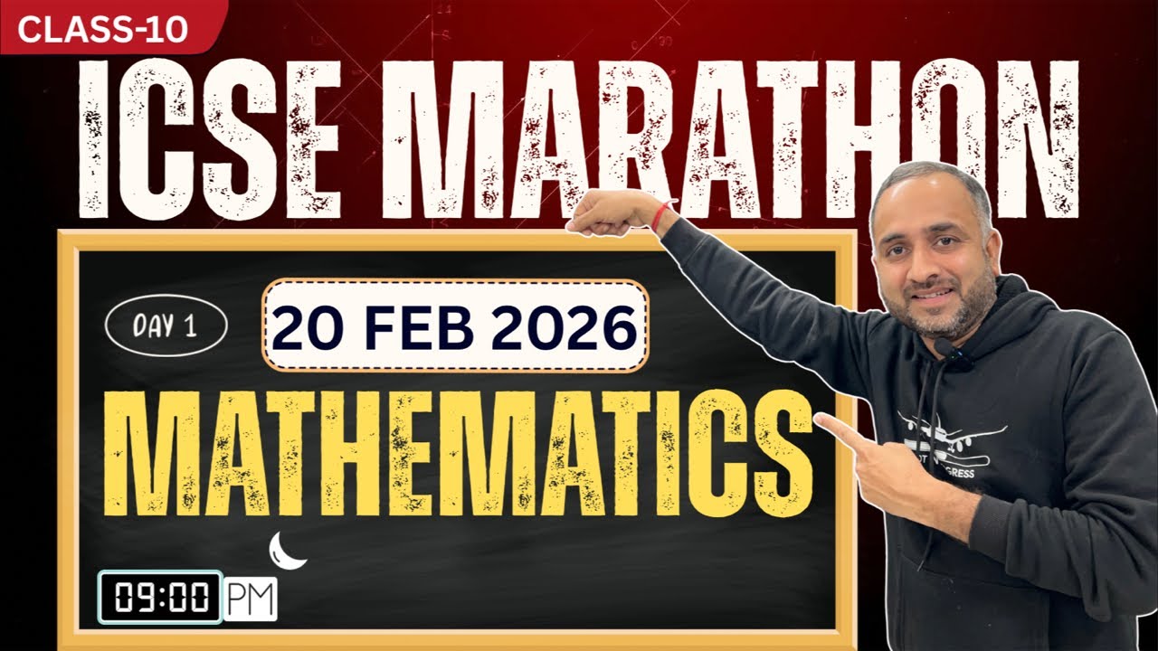 ICSE Class 10 Maths Marathons | Day 1 | Board Based 2026 Questions 🔥