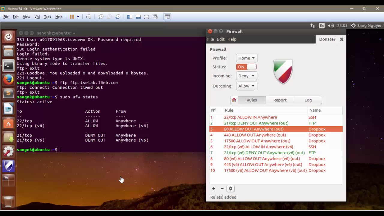 Lab 7: Linux Firewall - GUFW