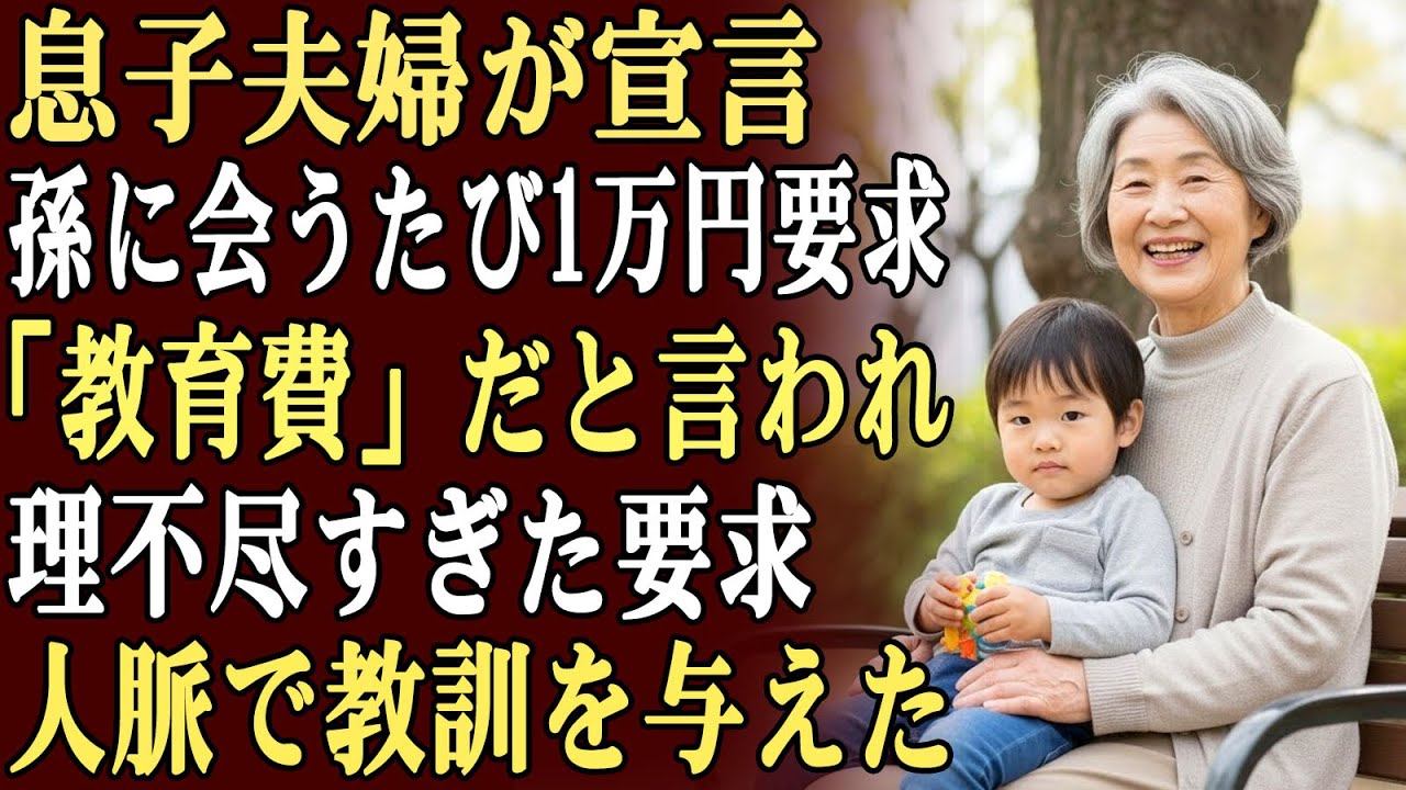 息子夫婦は「教育費だ」と言い、孫に会うたびに1万円を払えと要求してきた…あまりにも理不尽だったため、私は人脈を使って彼らに一つの教訓を与えることにした。