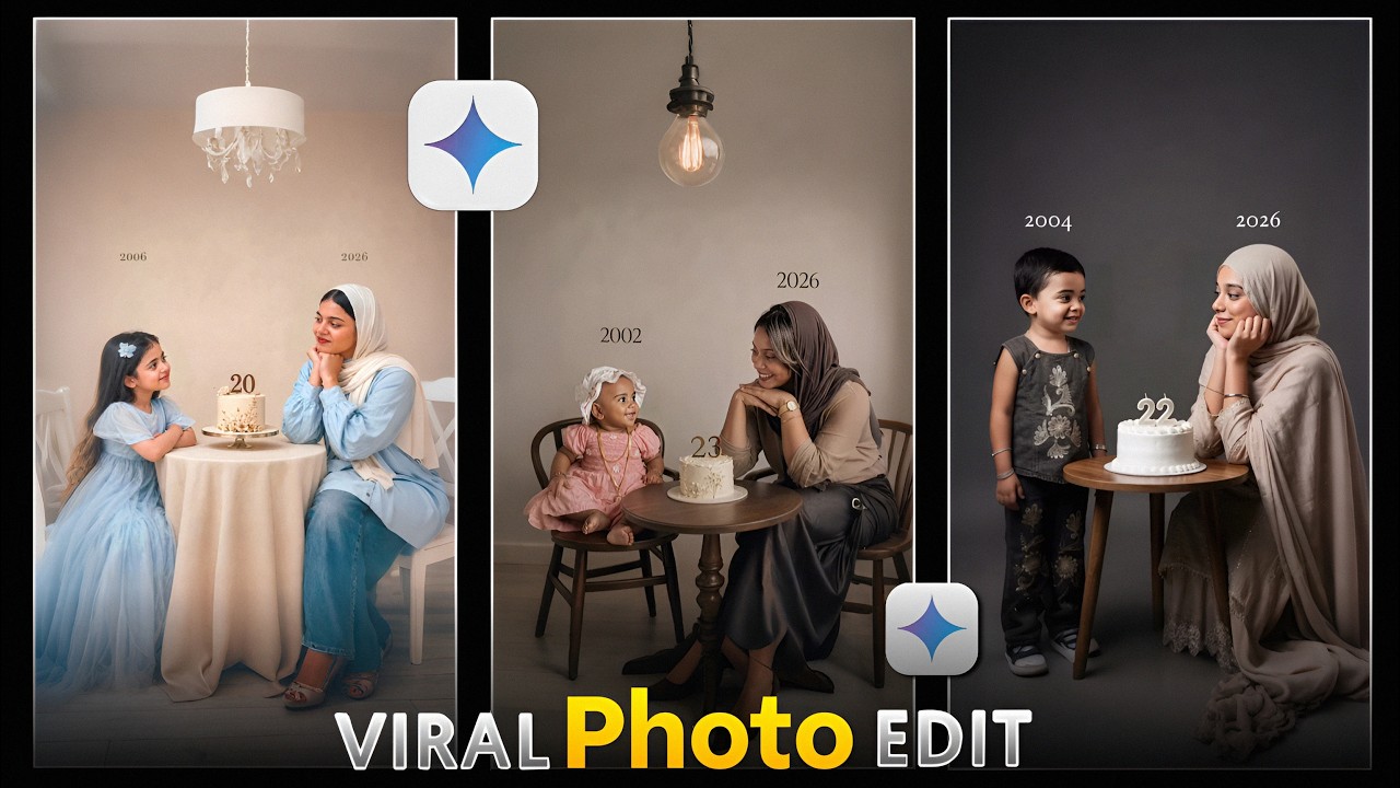 Trending Ai Photo Edit 😍 Childhood Vs Present Look Tutorial | Birthday Trend Instagram Post