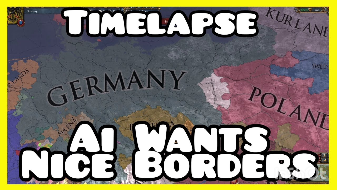 EU4 Timelapse - AI wants nice borders Mod | 2021 - AI Only